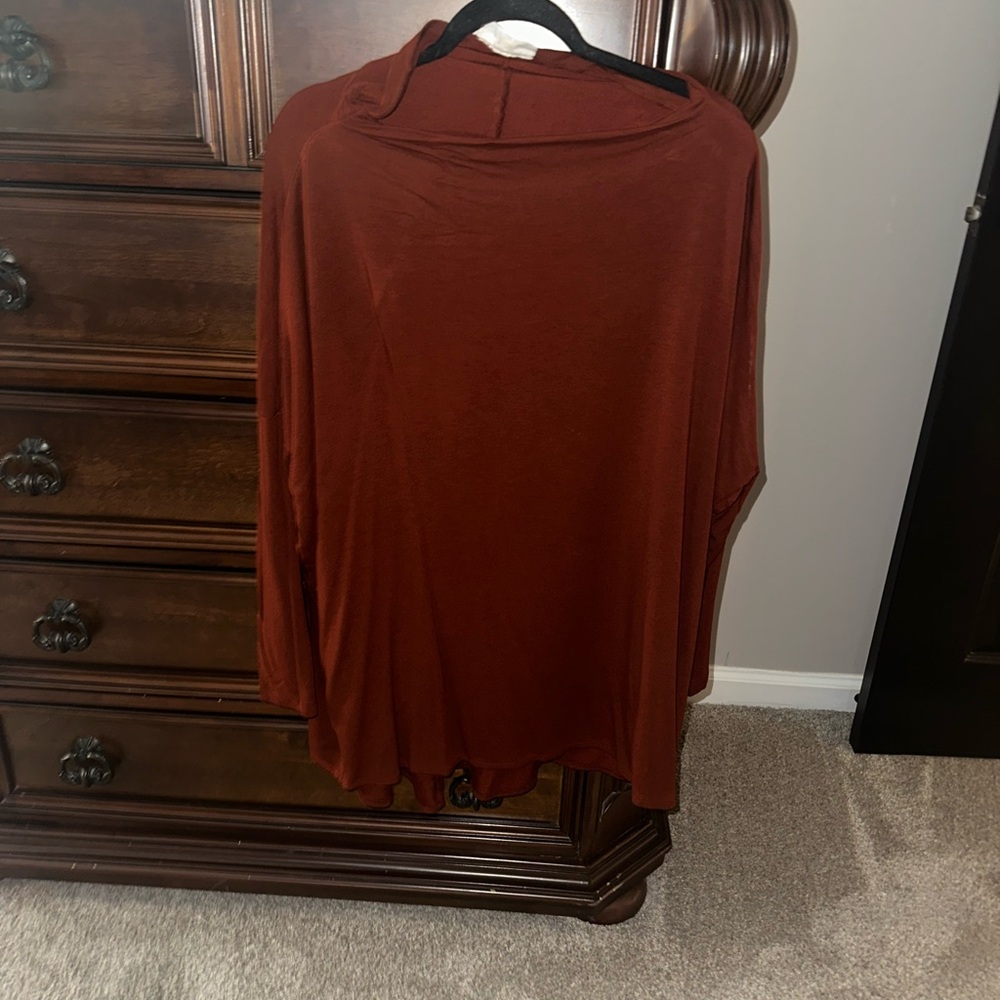 NWOT Bryn Walker Red and Orange Relaxed Blouse Tunic